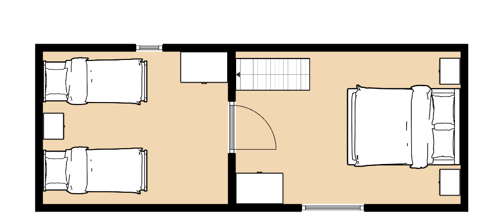 Plattegrond van de bovenverdieping